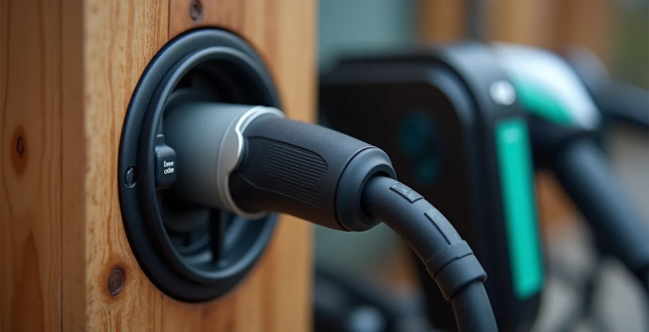 Station de recharge pour vélos électriques dans un camping naturiste