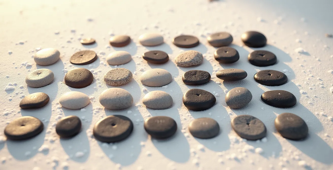 Calendrier stylisé montrant les variations de prix par gradient de couleurs