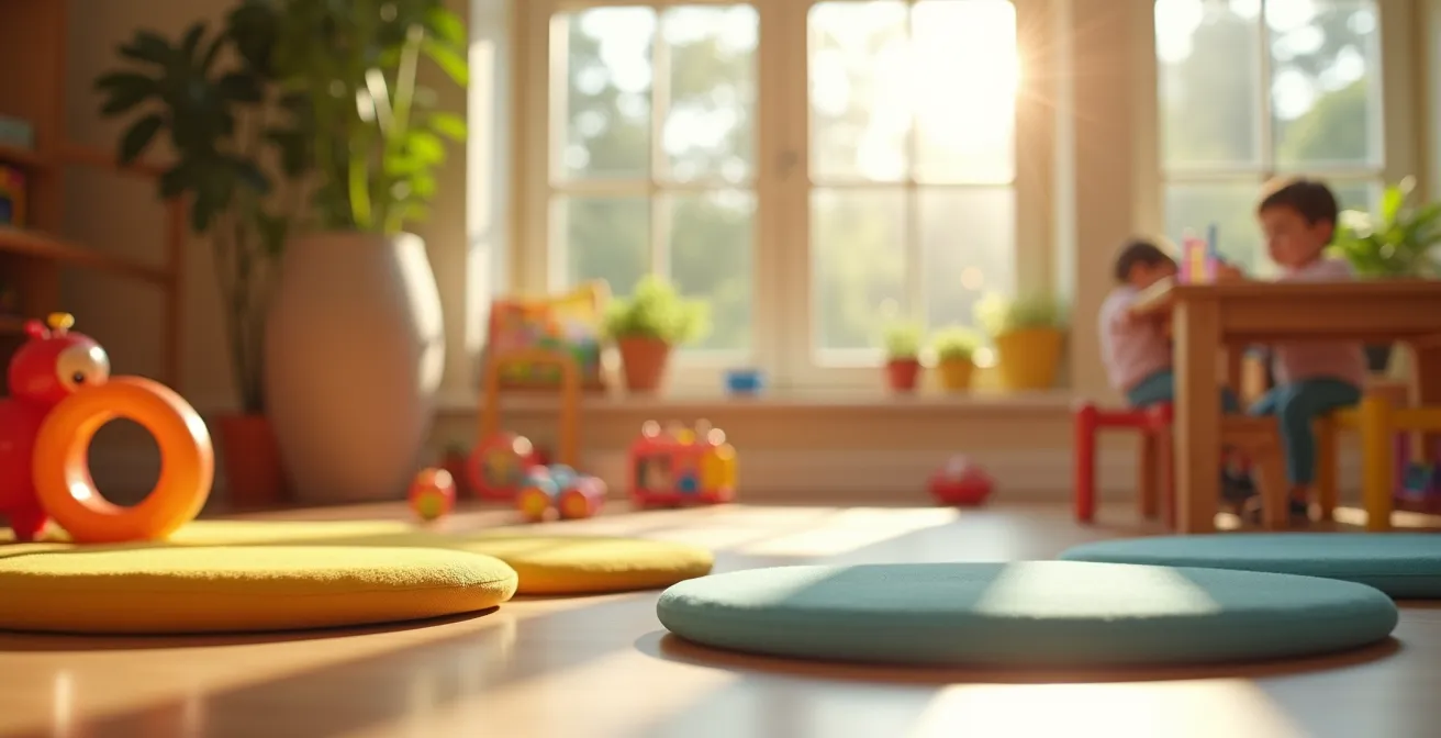 Espace d'éveil coloré et sécurisé pour jeunes enfants avec matériel de puériculture premium